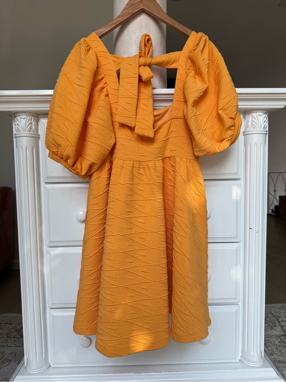 Free People Textured Puff Sleeve Mini Dress Women’s M - Picture 3 of 13